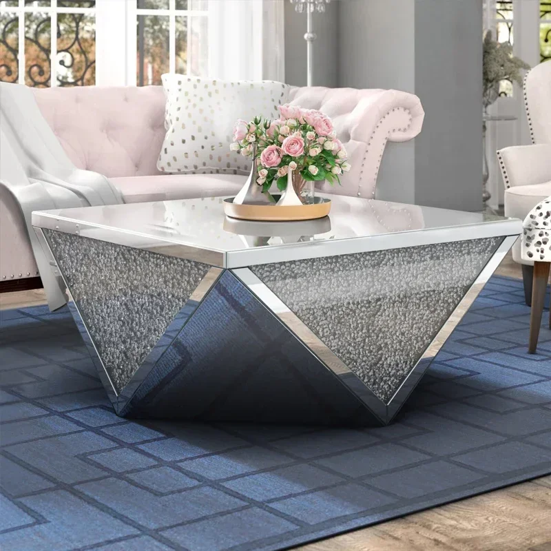 

yj5 Modern coffee table size apartment household tea table Nordic fashion glass mirror furniture coffee table