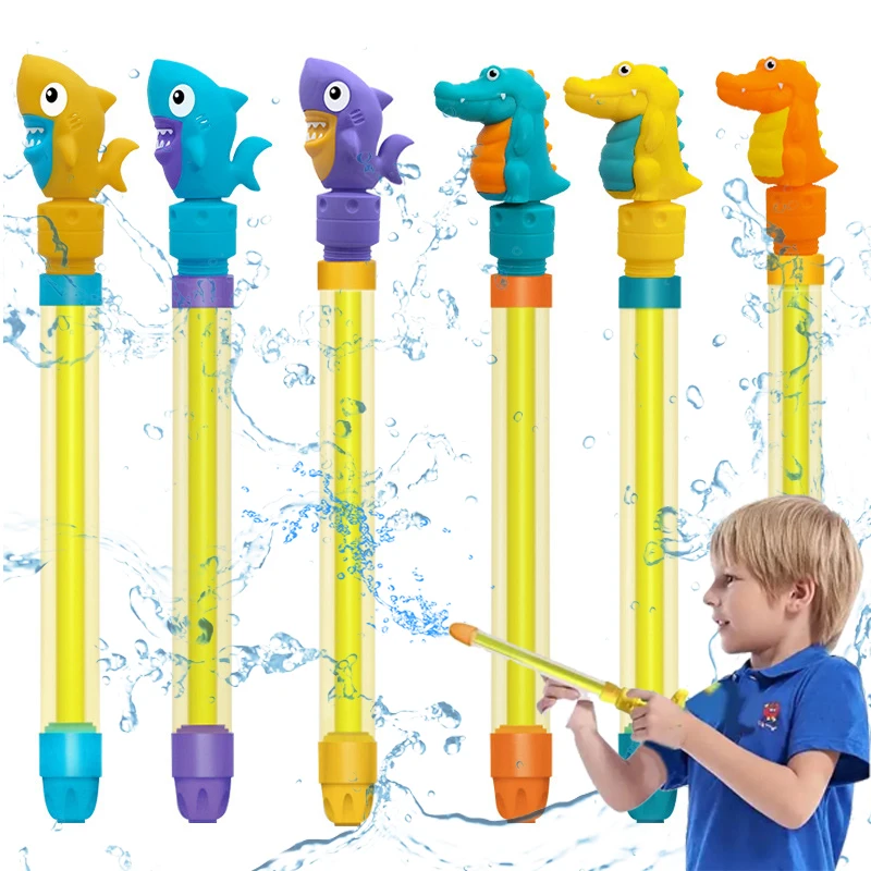 

Kids Pull-out Water Gun Toy Cute Cartoon Dinosaur Straight Tube Water Cannon Outdoor Beach Water Battle Props for Boys and Girls