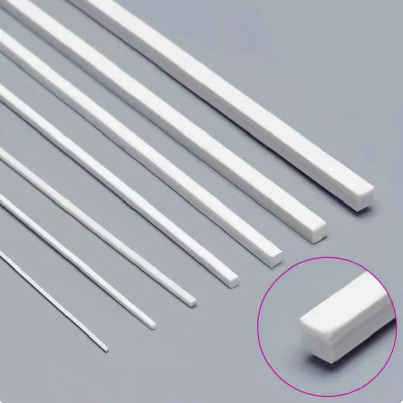 250mm 500mm ABS White Square Rod Plastic Stick for Architecture Model Making Model Material DIY Accessories Cutting Supplies