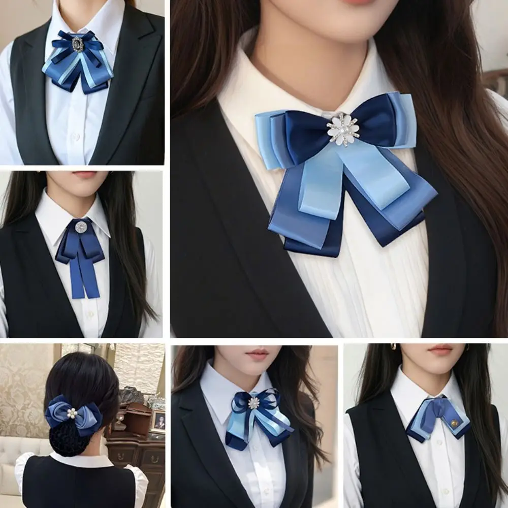 Милый галстук стюардессы авиакомпании, заколка для волос медсестры, корейский головной убор, сетка для волос с бантом, рубашка, аксессуар, матросский костюм, галстук-бабочка