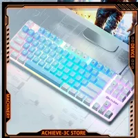Mechanical Keyboard 87 Keys Wired Gaming Keyboard RGB Backlight PBT Keycaps Ergonomic Design PC Computer Laptop Accessories