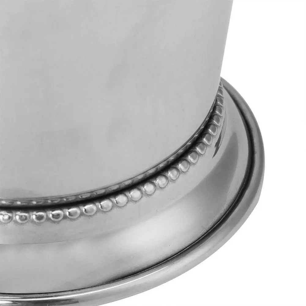 2pcs Stainless Steel Mint Julep Cup Beaded Trim Border Elegant Retro Stainless Steel Cocktail Mug Silver 400ml Mojito Cup Party