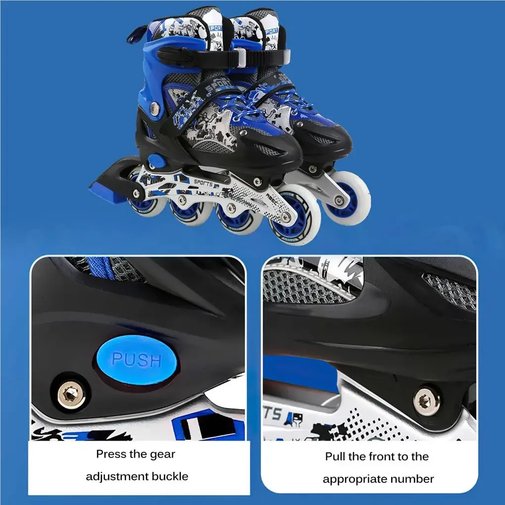 Inline Skate Shoes,Skate Roller Skates Training Prop Fashionable Wear-resistance Breathable Boys Girls Adjustable Attractive