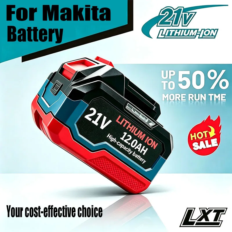 21V New Model, High Compatibility for Makita 21V 12.0Ah Replacement Lithium Ion Battery Compatible With Cordless Power Tools