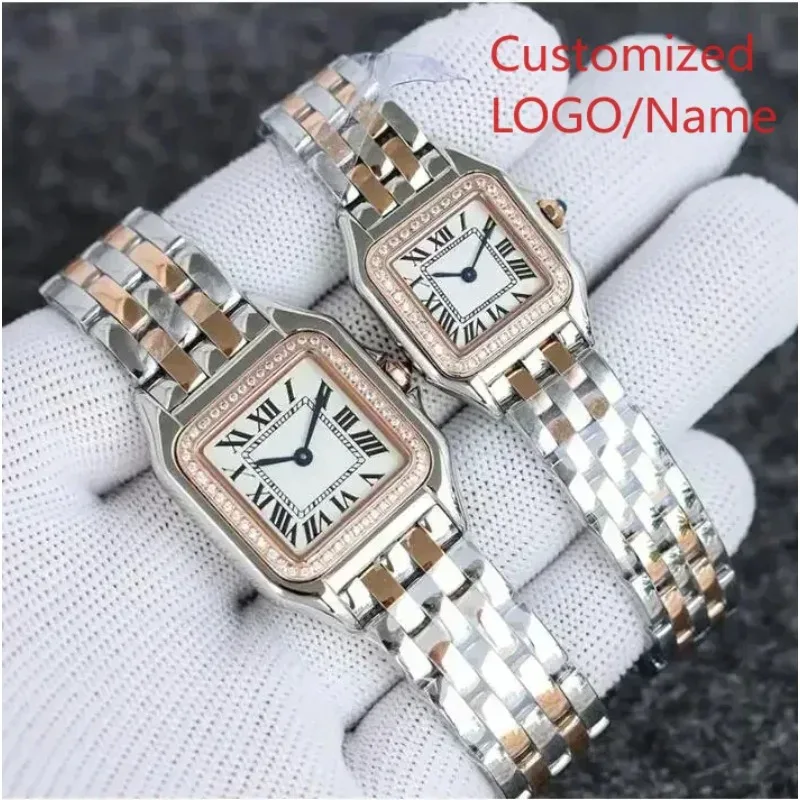 Mulheres senhora menina relógio de quartzo ouro prata aço inoxidável braclet feminino senhoras relógios diamantes safira personalizado
