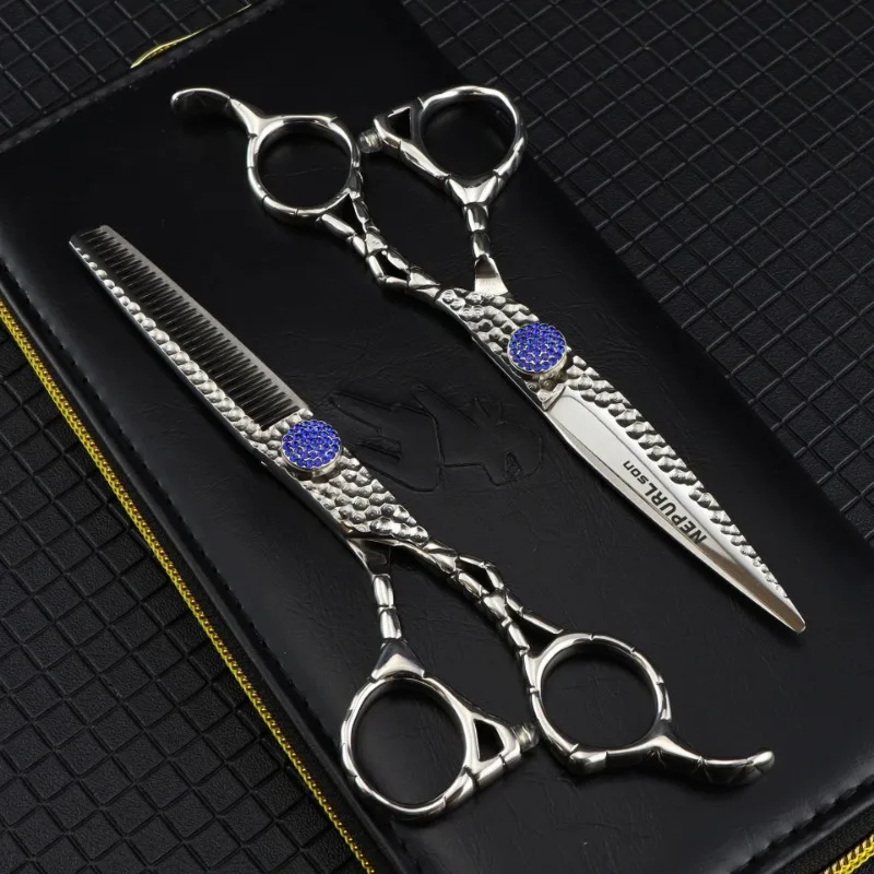 

Nepurlson 6 INCH Salon Hairdressing Scissors 440C Professional Barbers Cutting Scissors Thinning Shears Hair Scissors