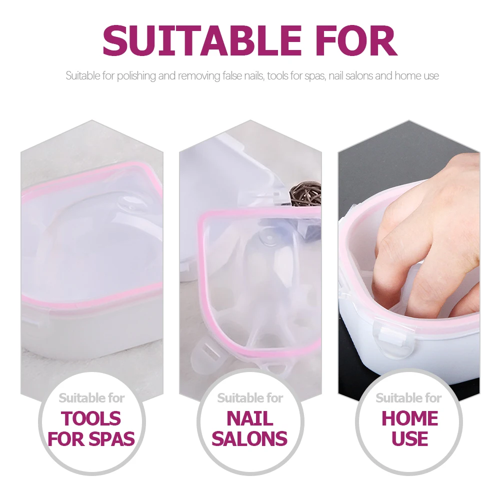 

2 Pcs Nail Cleanser for Gel Polish Manicure Hand Soak Bowl Supplies Soaking Clear