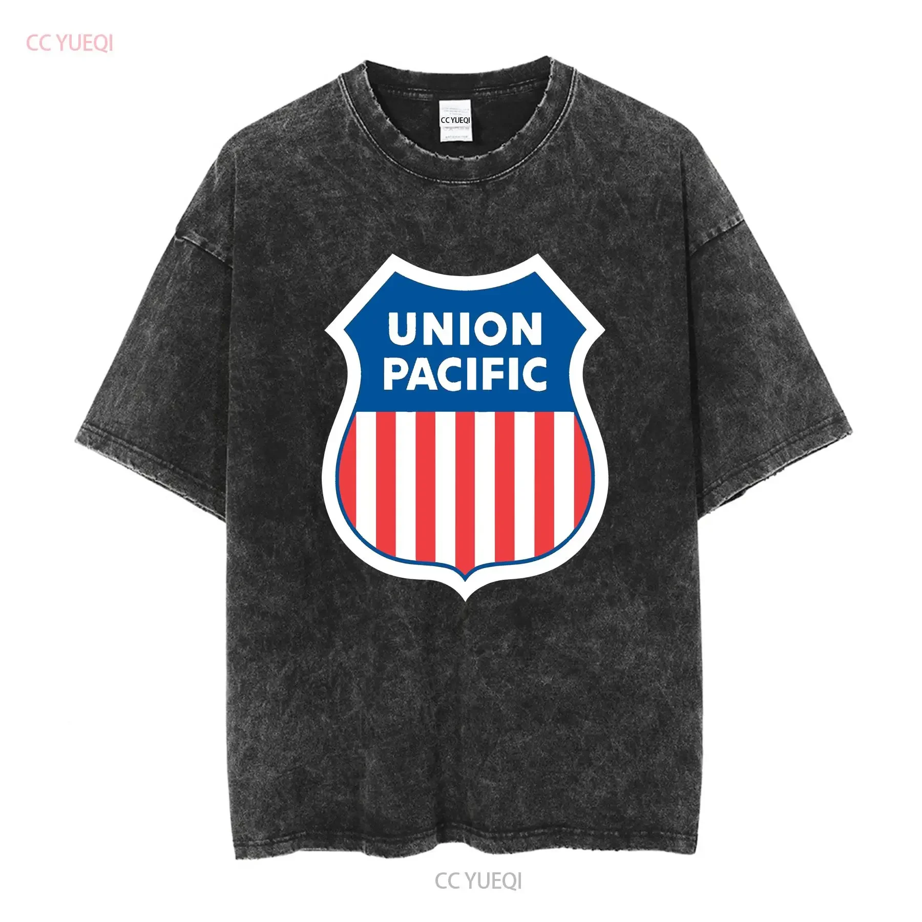 Union Pacific Railway Logo Rail Train Retro T Shirt vintage Washed Stylish Breathable Soft Unisex Casual designer clothes