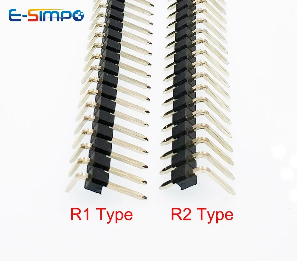 10/20Pcs 0.8u Gold Plated 40 Pin 1x40 Single Double Row/Right Angle Male 2.54 Breakable Header Connector Strip for Arduino Black