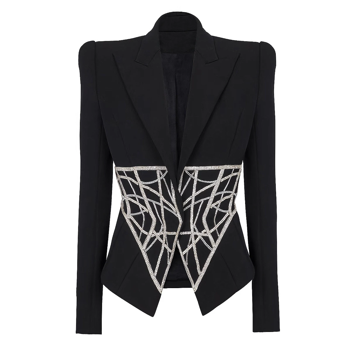 

2024 Spring Autumn New Fashion Heavy Beaded and Rhinestone corset Waist-Cinching Slim-Fit High-Quality Women's Blazer