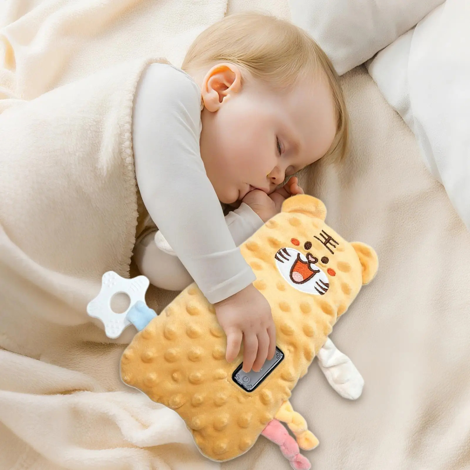 Chupetas de sono para bebês, desenho animado, vibração, modos de vibração ajustáveis, boneca de pelúcia para crianças pequenas, meninas sensoriais