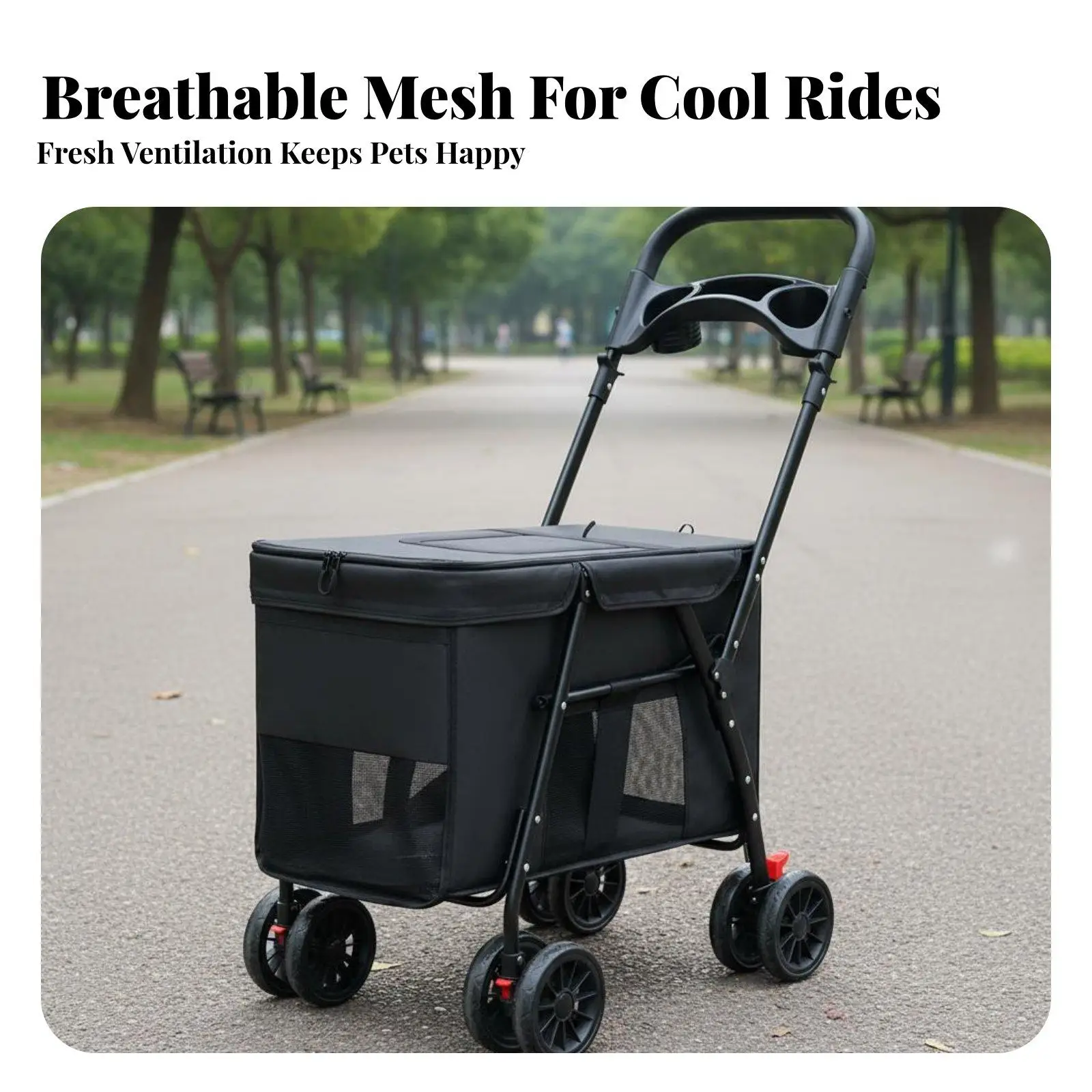 Dog Stroller Foldable Lightweight Sturdy Oxford Material for Travel Dog Stroller Foldable Lightweight Sturdy Oxford Material for Travel