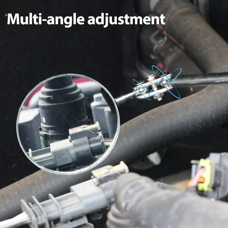 30/50mm Auto Telescoping Inspection Round Mirror Extendible Inspection Rotatable Mirror Extending Hand Tools Set Detection Tool