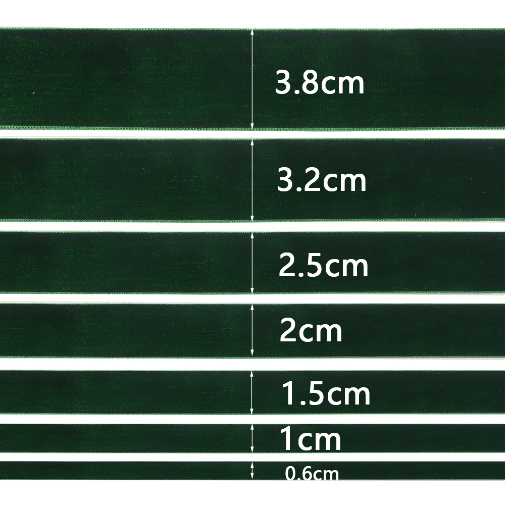 5–10 Yards/Rolle dunkelgrüne Samtbänder, einseitiges Beflockungsgurtband für Weihnachtsfeier, DIY, handgefertigte Geschenkverpackung, Dekoration – Detail 1
