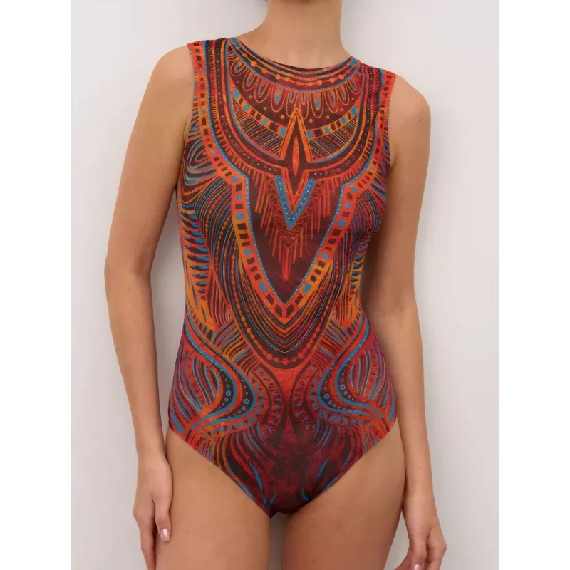 Russian sunscreen swimsuit women's European and American one-piece swimsuit cross-border bikini