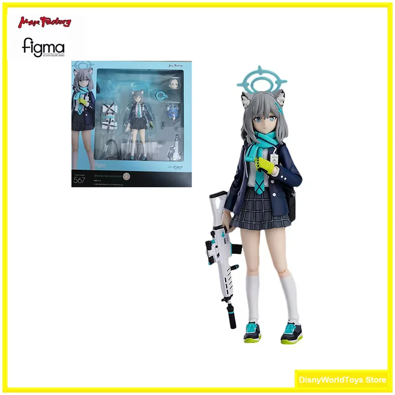 

100% Original Figma 567 Blue Archive Shiroko Sunaookami In Stock Anime Figures Model Toys