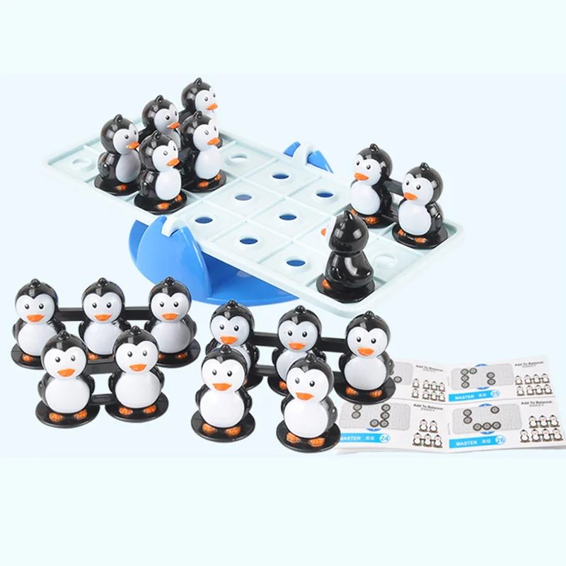 ชุดของเล่นเพนกวินซีซอว์เกมกระดานปริศนาแสนสนุกของเล่นเพื่อการศึกษาสำหรับเด็ก
