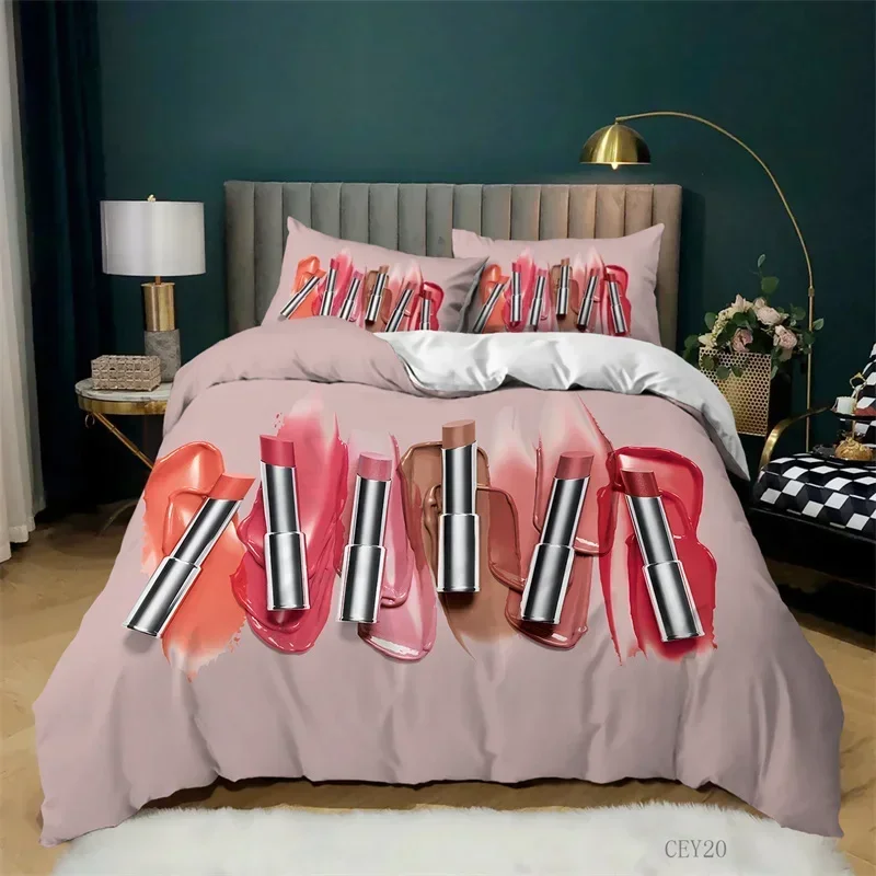 

Fashion Makeup Cosmetic Theme Comfortable Duvet Quilt Cover Pillowcase Bedding Set Children Bedroom Decoration Home Textile