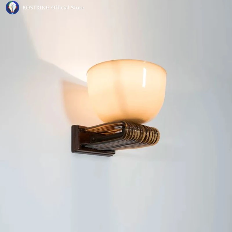 Contemporary Style All Copper Spanish Natural Marble Wall Lamp Creative Design Art Highend Living Room Corridor Bedroom Lighting