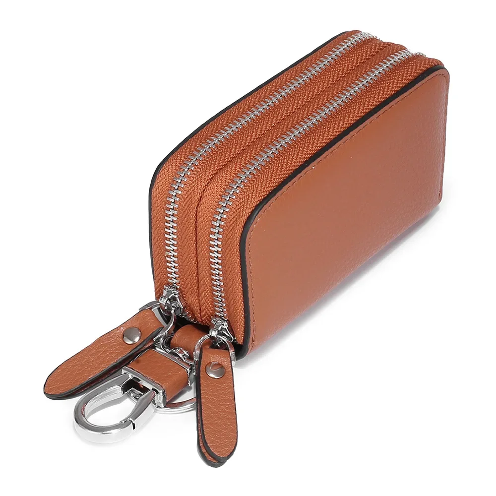 Genuine Leather Double-Layer High-Capacity Car Keycase Men Women
