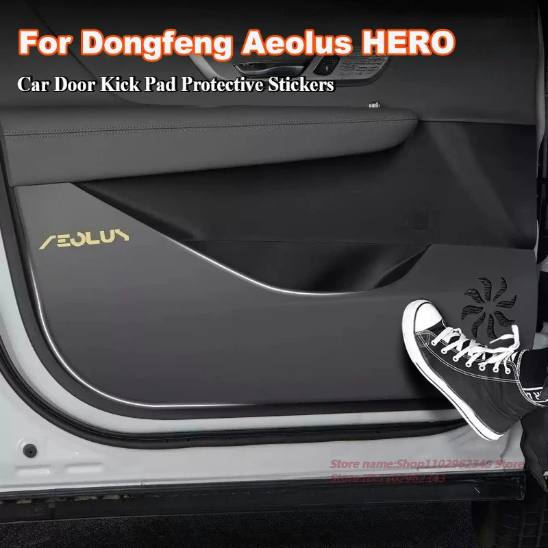 

For Dongfeng AEOLUS HERO 2022-2025 Leather Car Door Kick Pad Protective Stickers Wear-Resistant Car Interior Modified Accessory