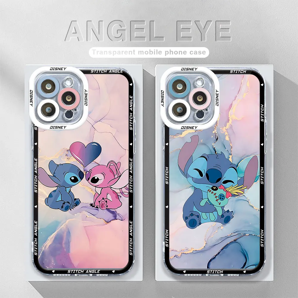 Transparent Soft Luxury Case for Samsung Galaxy S23 FE S21 S20 FE S22 Plus S24 Ultra S22 Ultra S21 Ultra Disney Stitch Cover