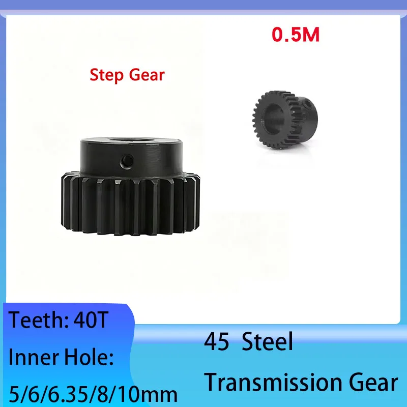 1Pcs 0.5 Die 40 Tooth Spur Gear With A Tooth Thickness Of 3/5mm And Inner Holes Of 5/6/6.35/8/10 For Precise Transmission