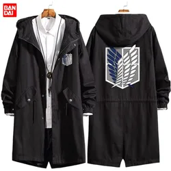 Attack On Titan 2D animation peripheral creative hooded long windbreaker jacket autumn and winter windproof versatile loose top