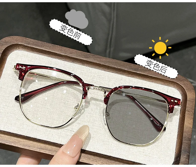 Presbyopie-Brille mit Linsen, die die Farbe unter Sonnenlicht blau/UV-beständige Business-Lesebrille ändern kann0 +0,5 +1,0 ~ +4,0 – Detail 10