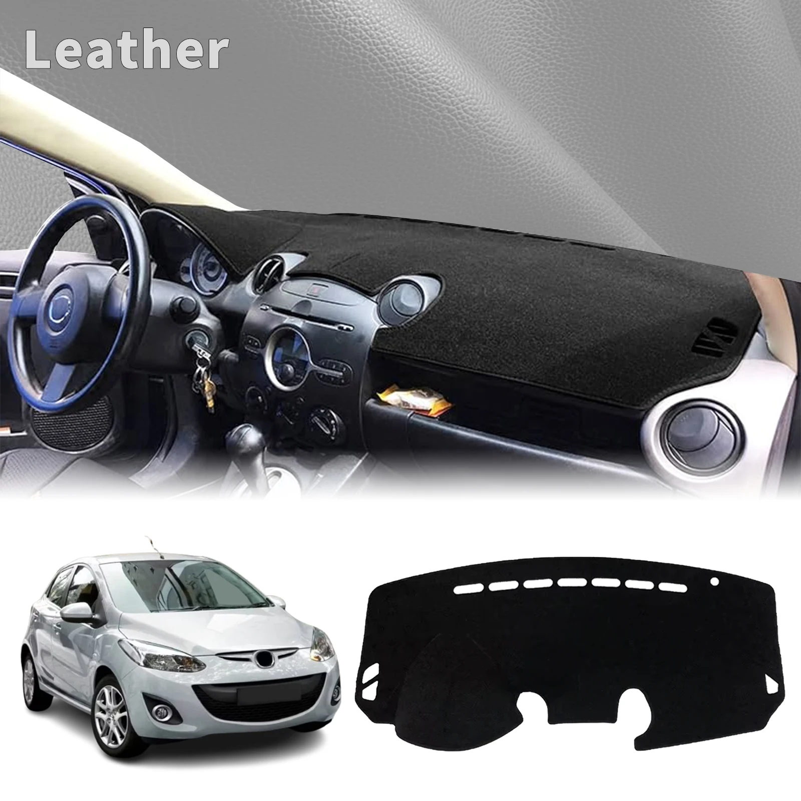 

fit for Mazda 2 DE Demio 2007 2008 2009-2014 Dashmat Dashboard Cover Pad DashMat Sunshade Protective Carpet Car Accessories