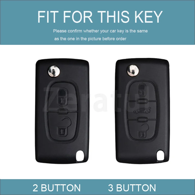 For Peugeot Partner Tepee 207 307 308 407 2 3 Buttons Car Key Case Cover for Citroen C-Crosser C3 C4 Picasso Berlingo Keychain