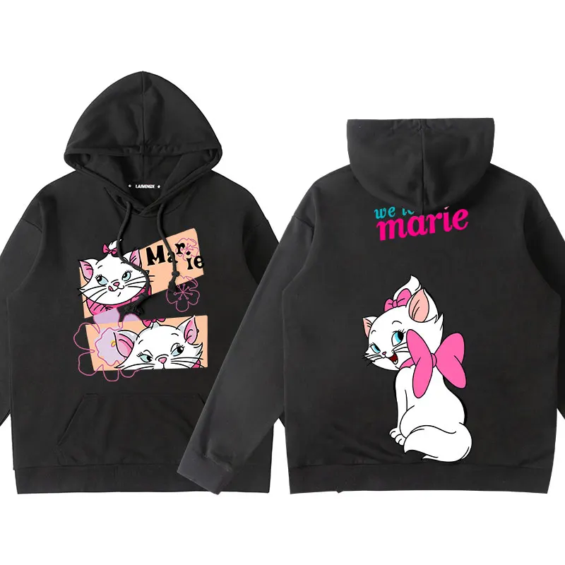 Disney The AristoCats Sweater  Disney Marie Women\'s Small Autumn  Winter Hooded Jacket Girls\' Clothes Cute Cartoon  Comfortable