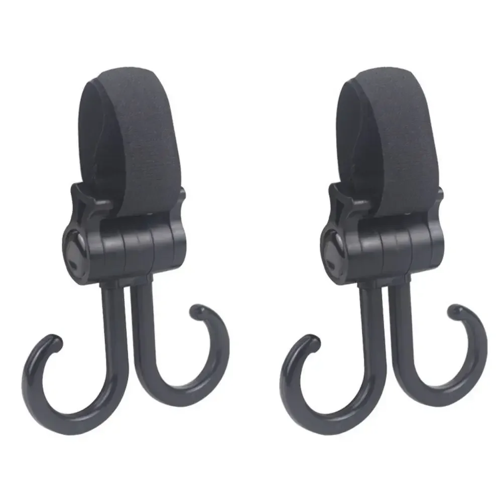 

2Pcs High Quality Multi Purpose 360 Degree Rotatable Stroller Accessories Stroller Hook Double Hook Hanging Hook