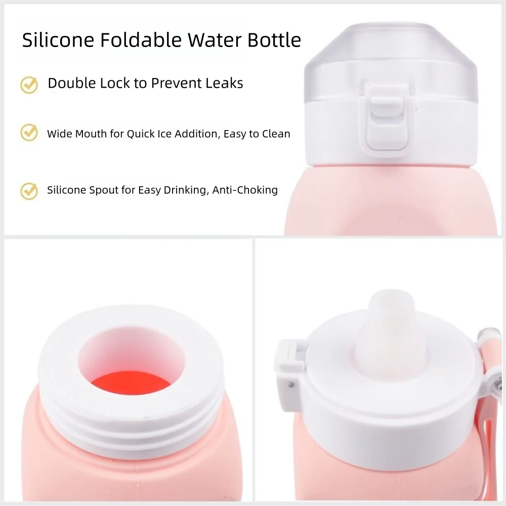 Large-capacity Outdoor Sports Water Bottle Retractable 350-650ML Collapsible Sport Bottle Reuseable Creative