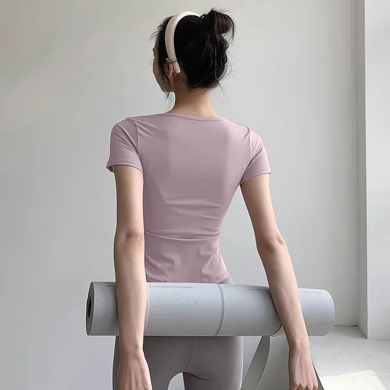 Summer 2026 New Best-Selling Quick-Drying Yoga Wear Women's Short-Sleeved Tops Breathable Running Sports T-Shirt Comfortable