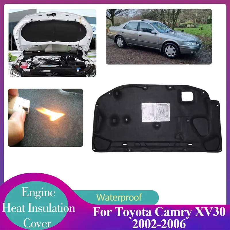 

Для Toyota Camry XV30 Daihatsu Altis 2002-2006 2005, изоляционная накладка двигателя, звукоизоляционная тепловая хлопковая подкладка, аксессуары