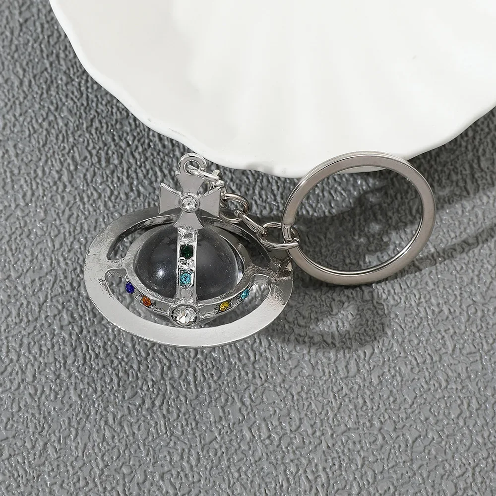 الفضة شفافة حبة زحل المفاتيح 3D عبر الحدود شعبية نمط جديد كيرينغ مجوهرات اكسسوارات من البر الرئيسى للصين