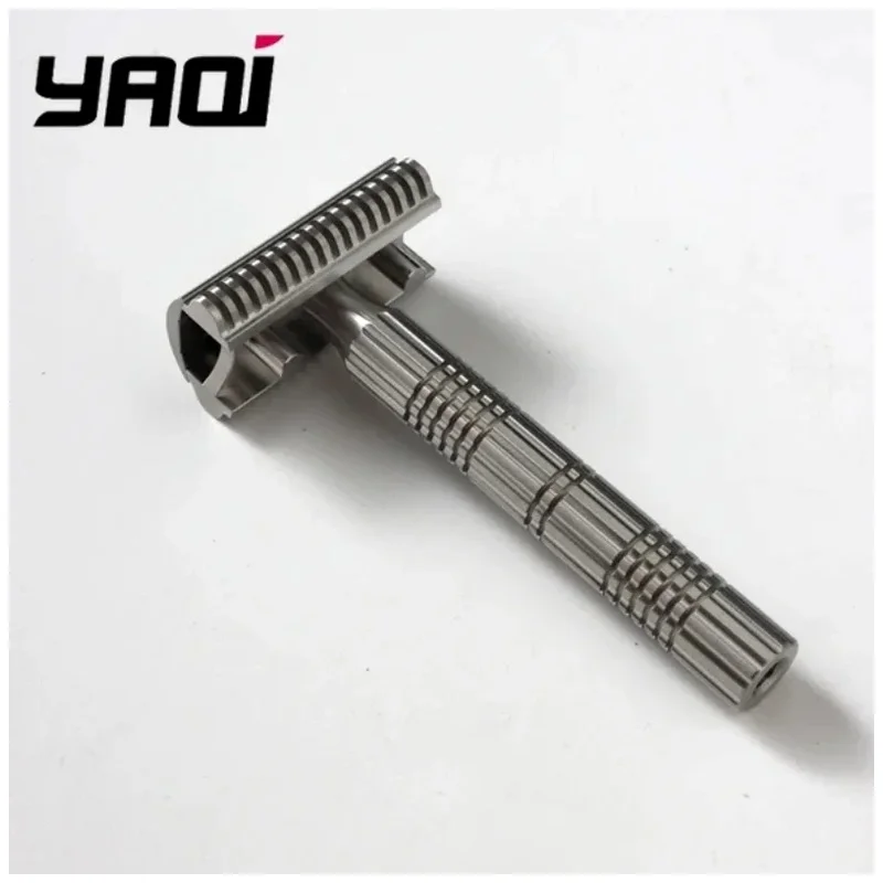 YAQI Men Classic Shaving Tool Safety Beard Razor Raw Color Version Bohemia 316 Stainless Steel Adjustable Baseplate