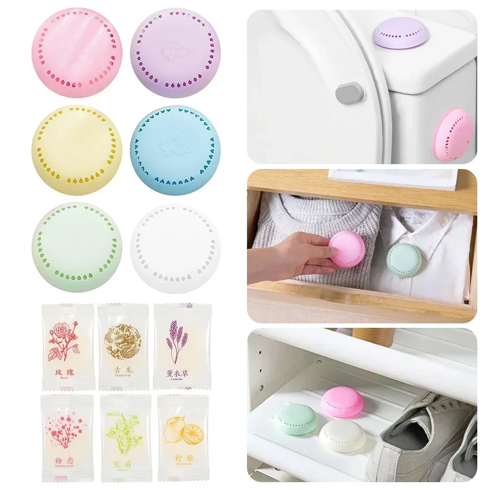 Aromatherapy Fragrance Lasting Deodorization Bathroom Supplies Bedroom Wardrobe Car Home Toilet Deodorant Solid Round Fresher