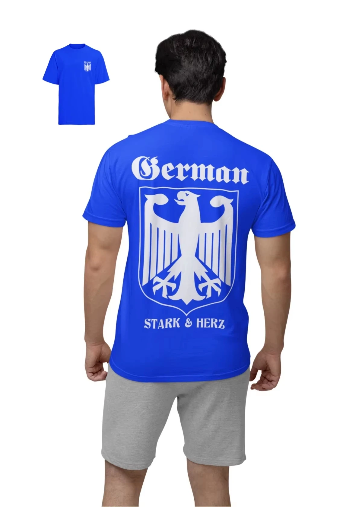 Germany Stark Herz DE Bundesadler Deutschland Afd Men's T-shirt Cotton Summer New Men's and Women's Oversized Unisex Streetwear