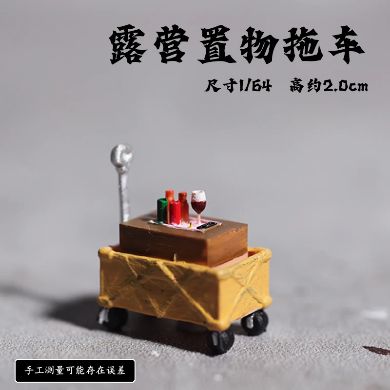 

1:64 Miniature Figurine Trash Can Camping Equipment Car Model Scene Decoration