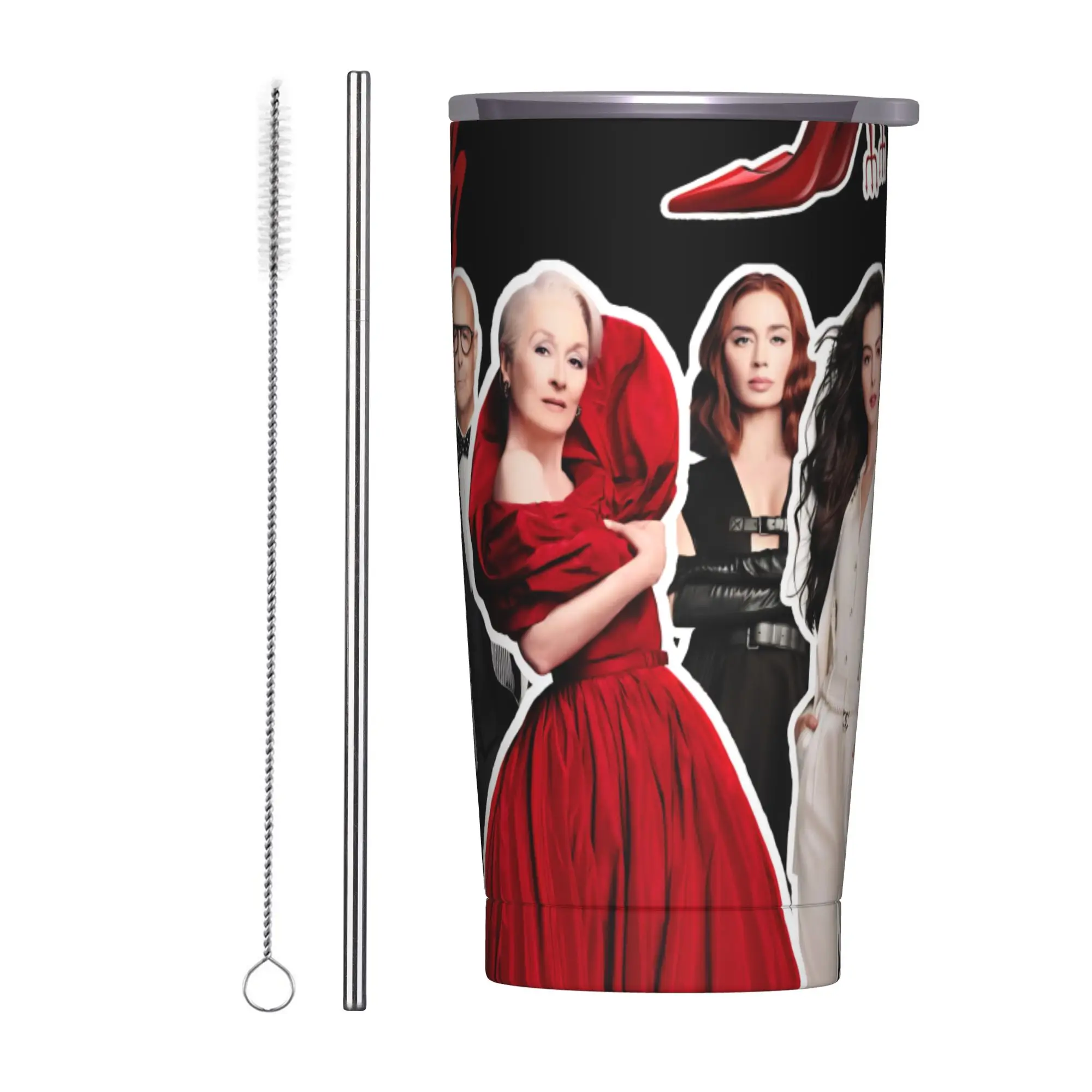 The Devil Wears Pradas 2 Moive Insulated Tumbler with Straws  Vacuum Coffee Mugs Office Home Hot Cold Drinks Cup 20oz