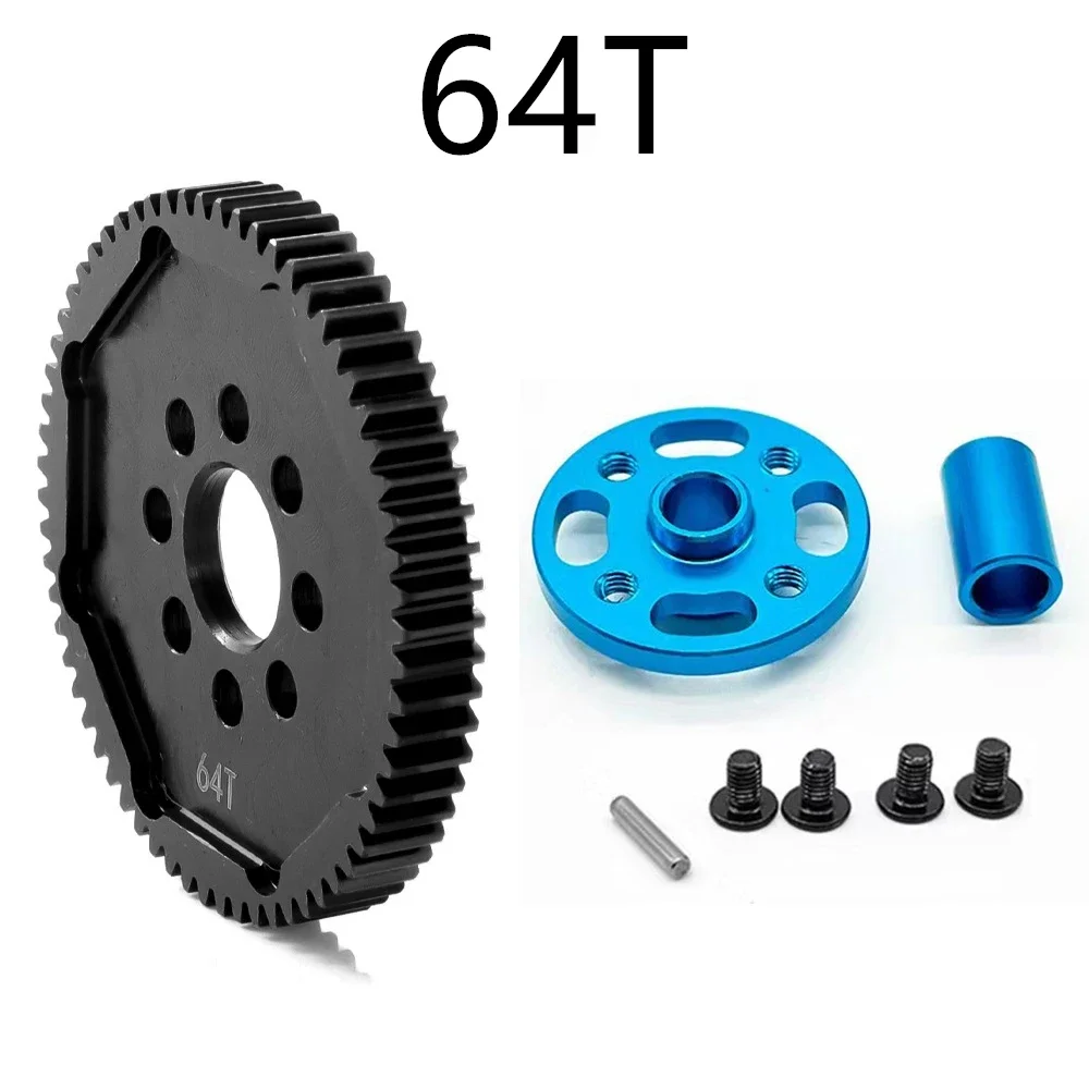 مجموعة تروس معدنية عالية السرعة لـ Tamiya TT-02 1/10 RC Car 63T 64T 66T 68T 71T 54500 أجزاء ترقية تروس وترس