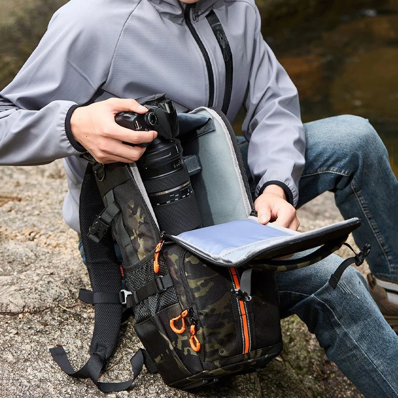 Profesjonalny, wodoodporny i odporny na wstrząsy plecak do aparatu DSLR, idealny do super teleobiektywów, z dodatkową wyściółką, przeznaczony do obiektywów o długości 200–600 mm i 400–800 mm oraz profesjonalnych aparatów. — zdjęcie produktu 6
