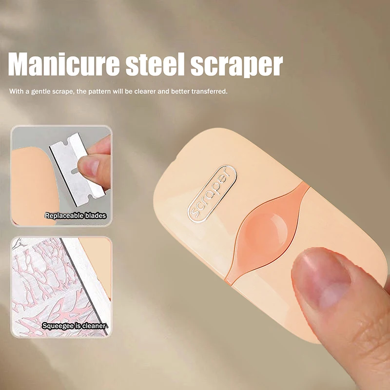 1/2 Pcs Professional Nail Art Stamping Scraper With Lid Multifunctional Cleaning Shovel Glue Sticker Residue Remove Spatula