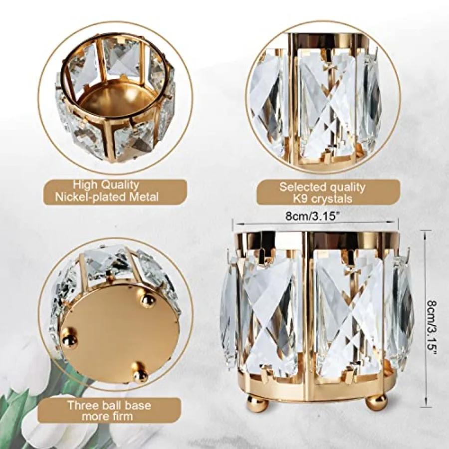 6pcs Tabletop Tealight Crystal Candle holders3.5''x3.5'' Class Votive Holder Home DecorationTable centerpieces/Wedding Decor Go