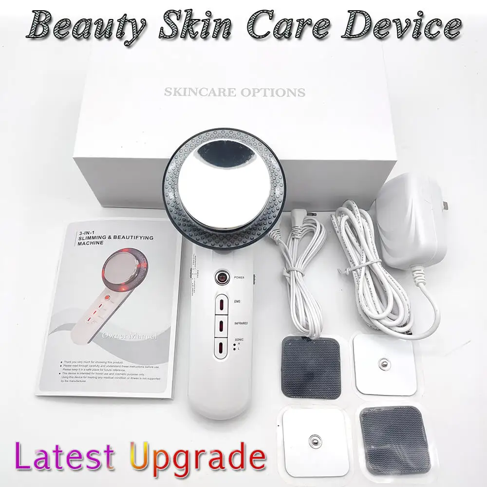 3 in 1 Facial Lifting EMS Infrared Ultrasonic Body Massager Device Ultrasound Slimming Fat Burner Cavitation Face Beauty Machine