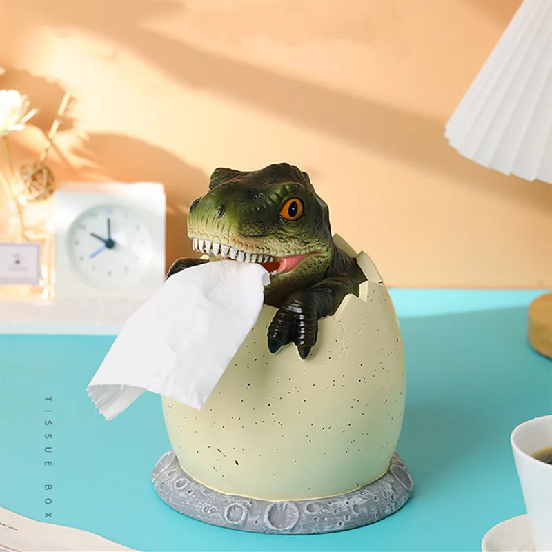 

Creative dinosaur tissue box Living room desktop tissue box Car drawer storage Modern simplicity Ornaments Children's room decor