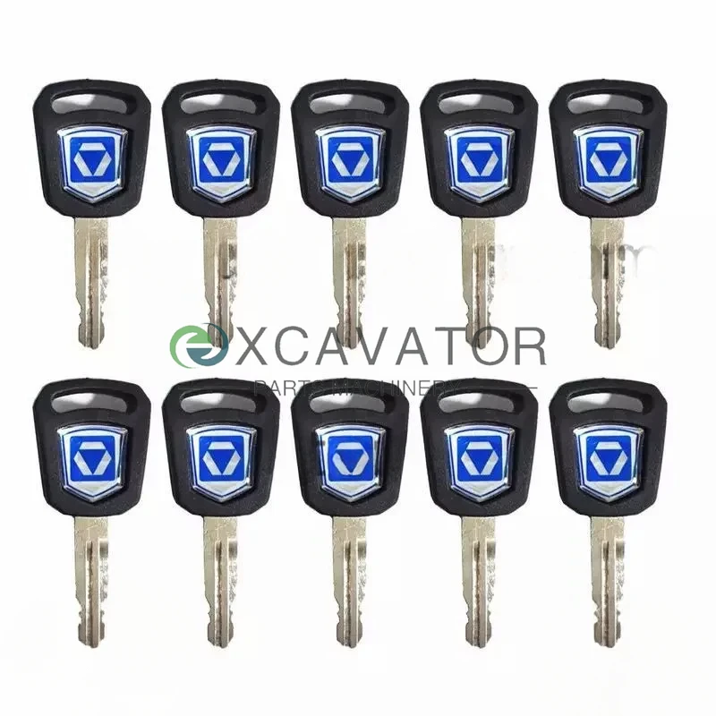 10 PCS For XCMG Excavator key NEW style For 75DA 60D 215 200 Ignition  Door lock key free shipping