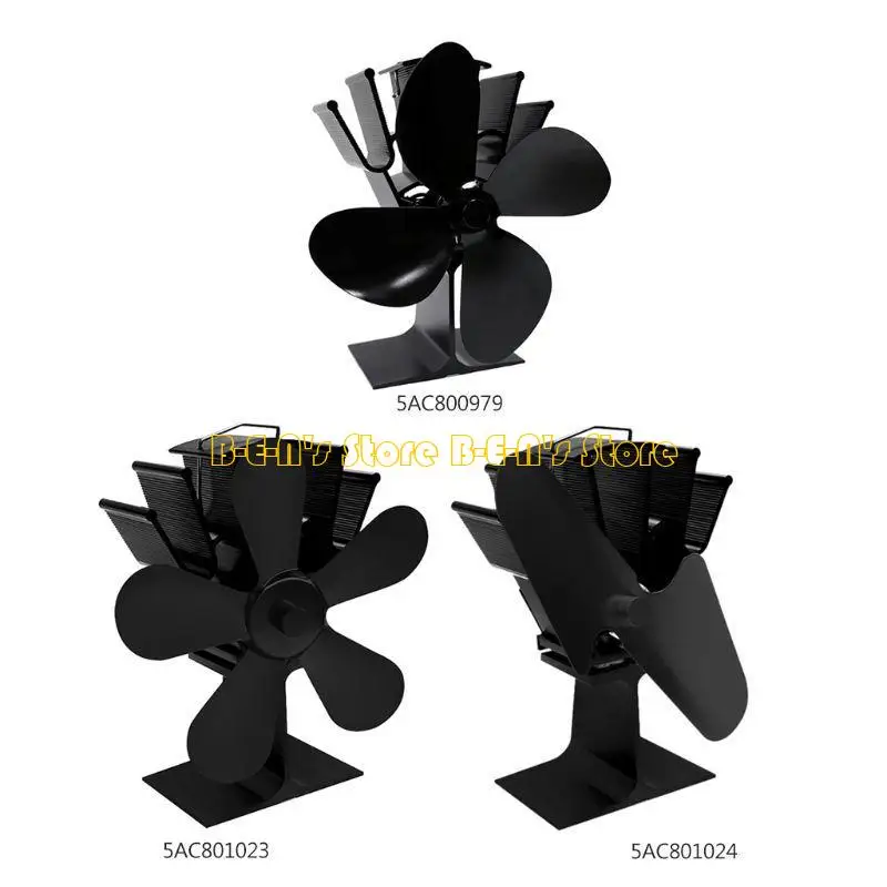 

Y1AD Powered Stove Fan 4 Blade Stove Fans Aluminium Silent Eco-Friendly for Wood